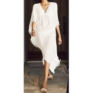 Walter Baker Ivory Acapulco Kaftan Swim/Party Dress, One Size